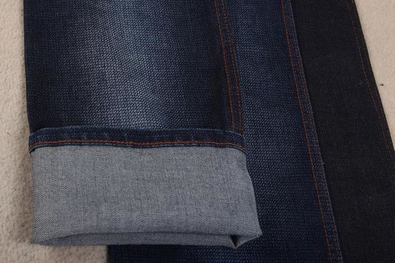 9.4 oz Cotton Spandex Slub Indigo Embossed Stretchy Denim Fabric