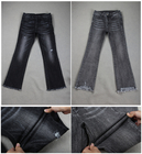 Baumwollpower-stretch-dunkles schwarzes Jeans-Denim-Gewebe für dünne Gamaschen-Frauen-Männer