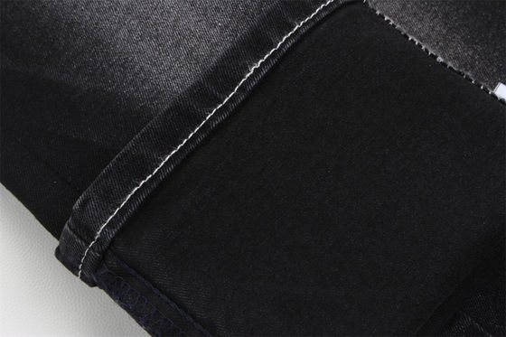 Guter Preis 356 g/m² 10,5 Unzen Stretch-Denim-Stoff, schwarze Farbe, 3/1 rechtshändiger Twill Online