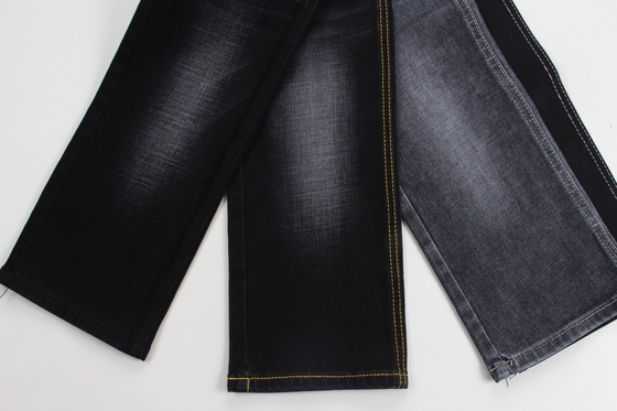 11.9 Unzen schwarz und schwarz Hinterseite Kreuzschlag Schlauch Jeans Stoff