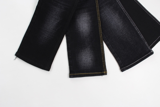 12 Unzen schwarz und schwarz Rückseite Kreuzschlag Schlauch Jeans Stoff
