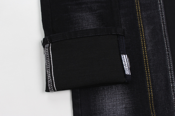 12 Unzen schwarz und schwarz Rückseite Kreuzschlag Schlauch Jeans Stoff