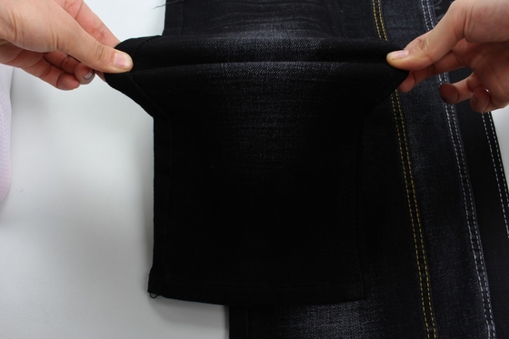 12 Unzen schwarz und schwarz Rückseite Kreuzschlag Schlauch Jeans Stoff