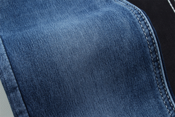 10.5 Oz Satin Denim Stoff für Frauen Jeans High Stretch Super Dunkelblau