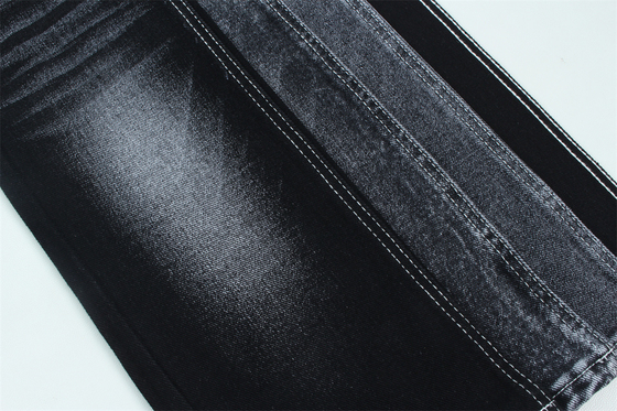 13.5 Oz Low Stretch Heavy Denim Stoff für Männer Arbeit Tragen Jeans Schwarz Rückseite