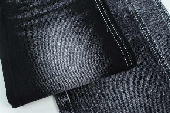 13.5 Oz Low Stretch Heavy Denim Stoff für Männer Arbeit Tragen Jeans Schwarz Rückseite