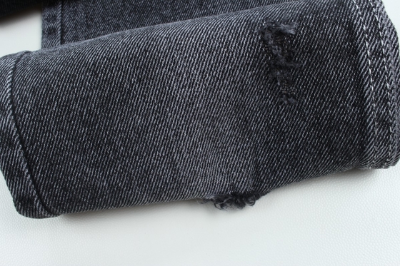 10.5 Oz 100% Baumwolle Schwarz und schwarz Rückseite Steife Jeans Stoff