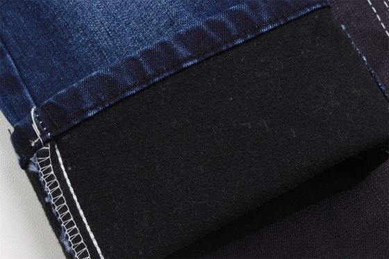 11-11.5 Oz Warp Slub Jeans Stoff für Mann Jeans Mercerized Fleece schwarz Hinterseite hohe Dehnung für Mann Indien Markt Stil
