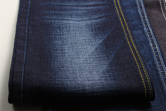 11.8 Oz Cross Slub Baumwolle Mischspandex Blau Denim Stoff Für Mann Jeans Stretch Indien Markt Stil Desizing Fleecing