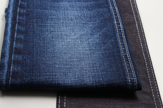 11.8 Oz Cross Slub Baumwolle Mischspandex Blau Denim Stoff Für Mann Jeans Stretch Indien Markt Stil Desizing Fleecing