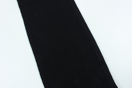 11.2 Oz Schwarz und Schwarz Rückseite Crosshatch Slub Denim Stoff