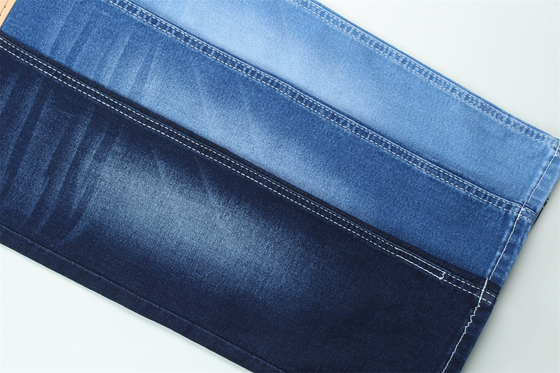 10.5 Oz Super Stretch Denim Stoff für Sommerfrauen Jeans Baumwolle Polyester Rayon Spandex mit Warp Slub High Stretch