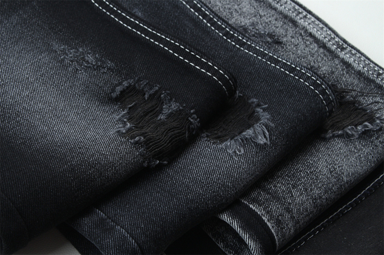 11.5oz Denim Stoff Steif 56%C 44%P Schwarz Und Schwarz Rückseite Für Marken Stil Jeans Freund Stil Weich Handfeeling