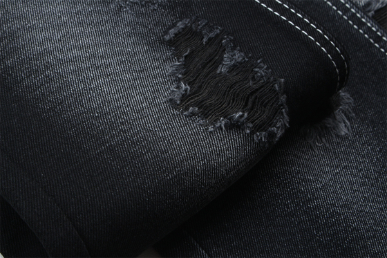 11.5oz Denim Stoff Steif 56%C 44%P Schwarz Und Schwarz Rückseite Für Marken Stil Jeans Freund Stil Weich Handfeeling