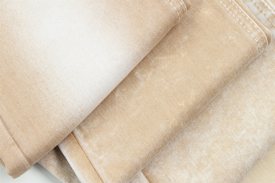 Khaki Farbe High Stretch Slub Denim Stoff für Lady Jeans