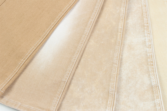 Khaki Farbe High Stretch Slub Denim Stoff für Lady Jeans