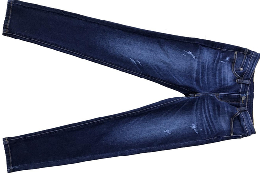 Indigo Blau High Stretch Slub Denim Stoff für Jeans