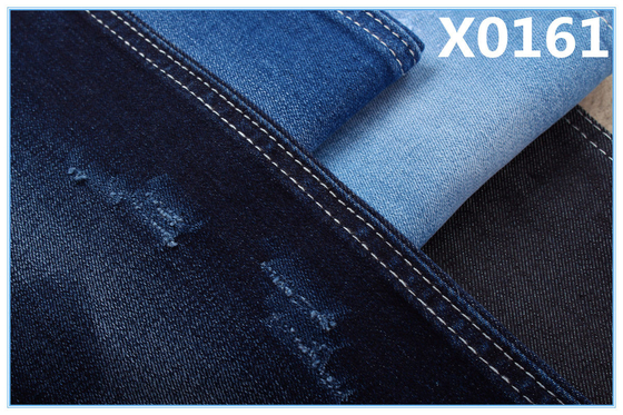Indigo Blau High Stretch Slub Denim Stoff für Jeans