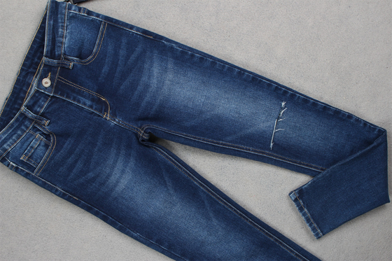 Indigo Blau High Stretch Slub Denim Stoff für Jeans