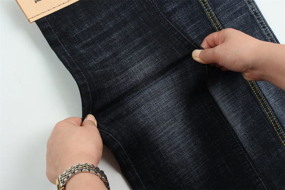 Dunkelblau-Grau-Crosshatch-Slab Baumwolle Spandex-Denim-Gewebe für Jeans
