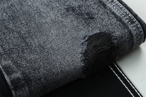 11.5oz Denim Stoff Steif 56%C 44%P Schwarz Und Schwarz Rückseite Für Marken Stil Jeans Freund Stil Weich Handfeeling