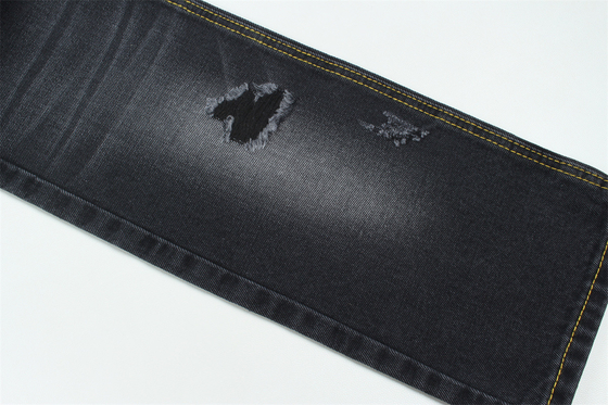 11.5oz Denim Stoff Steif 56%C 44%P Schwarz Und Schwarz Rückseite Für Marken Stil Jeans Freund Stil Weich Handfeeling