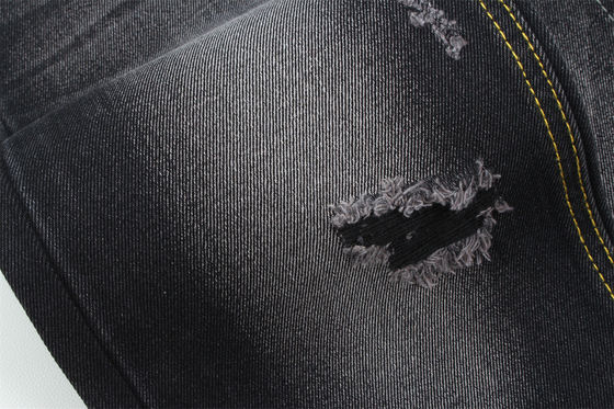 Guter Preis 11oz Denim Stoff Steif 56%C 44%P Schwarz und Schwarz Rückseite Vollbreite 180cm Online