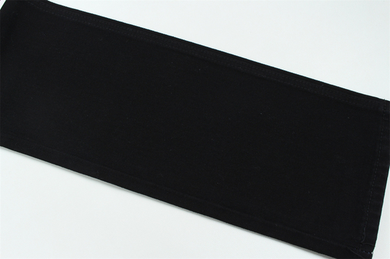 11oz Denim Stoff Steif 56%C 44%P Schwarz und Schwarz Rückseite Vollbreite 180cm