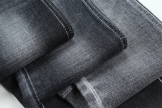 190 Cm Ring Slub Schwefel Schwarz Stretch Denim Stoff Für Männer Jeans
