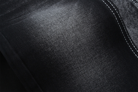 190cm 13oz Schwarz Schwarz Baumwolle Polyester starres Denim Stoff für Jeans