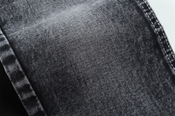 190cm 13oz Schwarz Schwarz Baumwolle Polyester starres Denim Stoff für Jeans