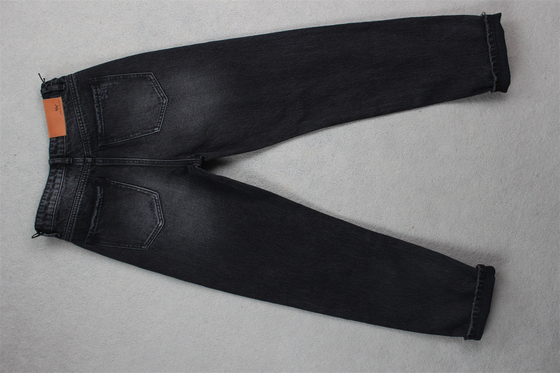 190cm 13oz Schwarz Schwarz Baumwolle Polyester starres Denim Stoff für Jeans
