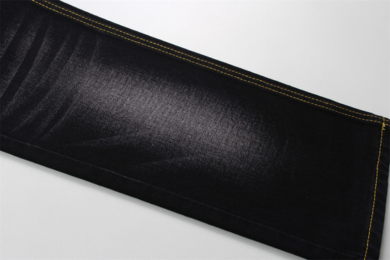 190cm 12oz Schwarz Schwarz Baumwolle Polyester starres Denim Stoff für Jeans