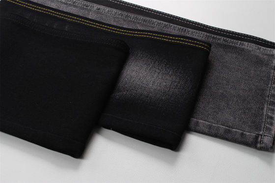 Guter Preis 190cm 12oz Schwarz Schwarz Baumwolle Polyester starres Denim Stoff für Jeans Online