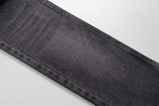 190cm 12oz Schwarz Schwarz Baumwolle Polyester starres Denim Stoff für Jeans