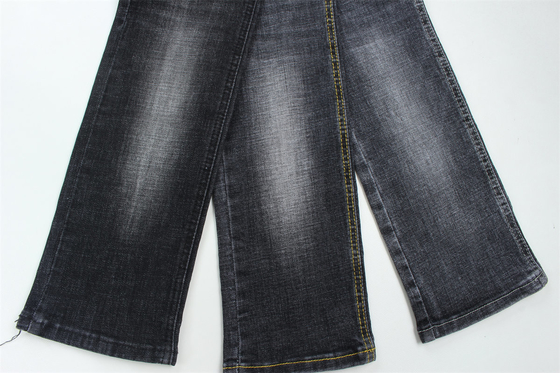 Höchste Qualität Dunkel schwarz Crosshatch Slub Stretch Denim Stoff für Männer Jeans