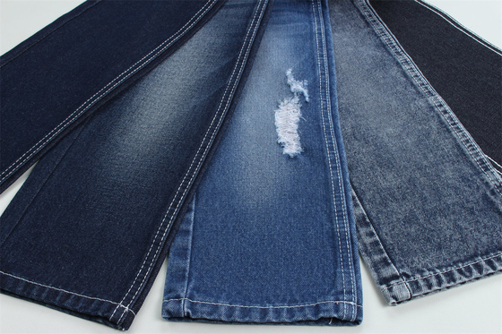 Weniger als 2 Dollar 12 Unzen 190 cm Indigo Baumwolle Polyester starres Denim Stoff für Jeans