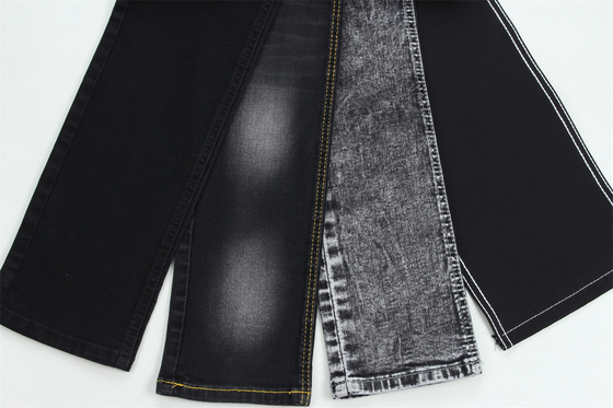 10 Unzen Schwarz Schwarz Good Stretch Denim Stoff Für Jeans