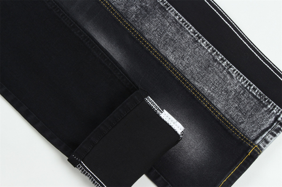 10 Unzen Schwarz Schwarz Good Stretch Denim Stoff Für Jeans