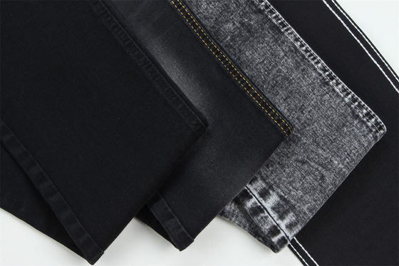 10 Unzen Schwarz Schwarz Good Stretch Denim Stoff Für Jeans