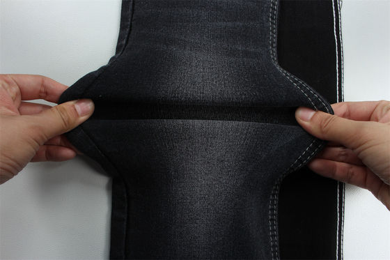 Voller Lycra-Satin-Webart Schwarz Schwarz Hoch-Stretch-Denim-Stoff