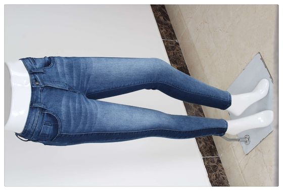 Dunkelblau, voller Lycra-Slub-Denim-Gewebe für Kinder und Frauen