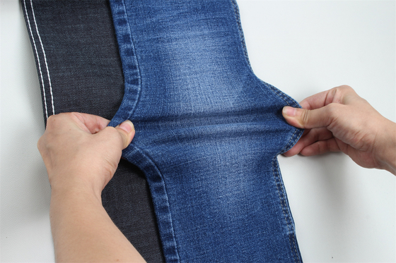 10 Unzen Crosshatch Slub Cross Slub Super High Stretch Denim Stoff für Herrenjeans oder Damenjeans im südamerikanischen Stil