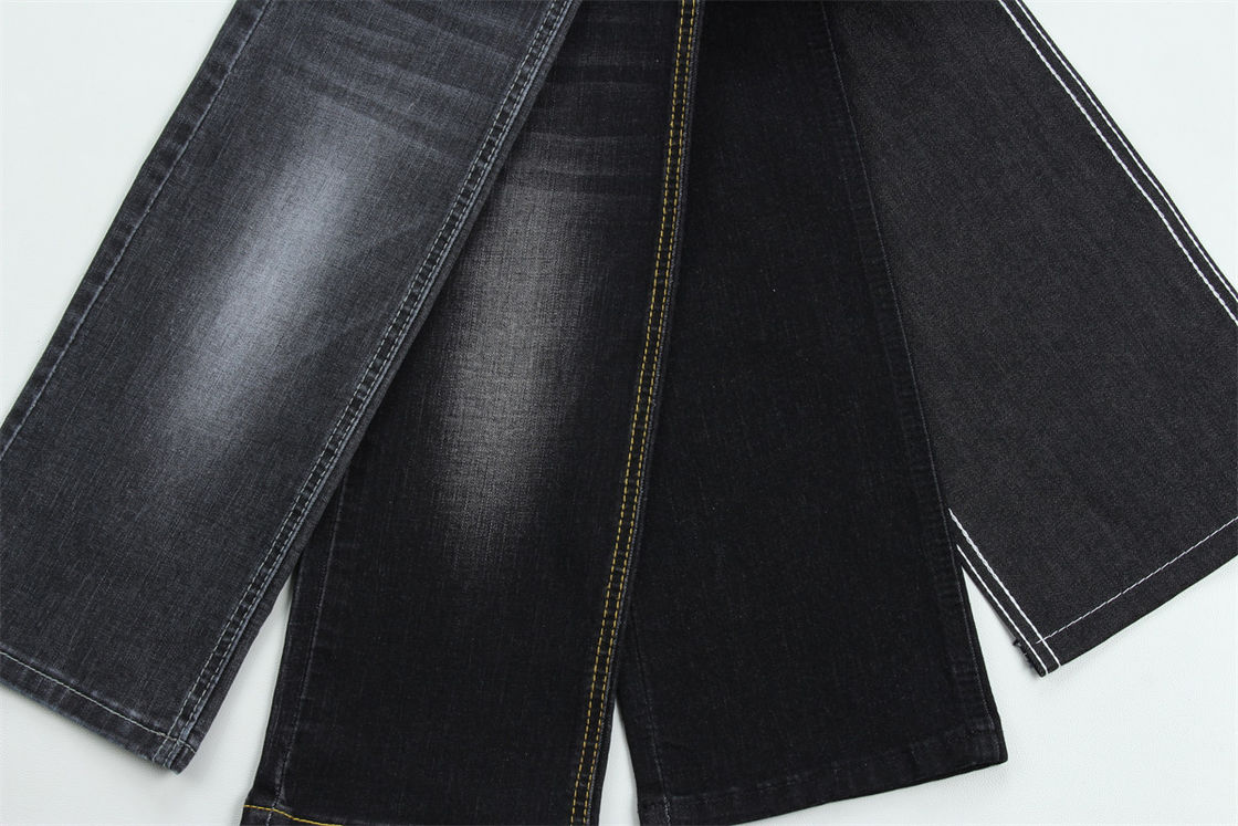 Dunkel schwarz Farbe High Stretch Slub Denim Stoff für Kinder und Frauen Jeans