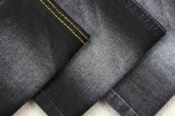 Guter Preis Schwarze Rückseiten-reines schwarzes Denim-Gewebe 9OZ für die Jeans-Herstellung Online