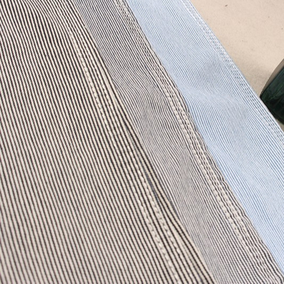 blaue und weiße vertikale Streifen 6oz dehnen Denim-Gewebe für kurze Hosen aus