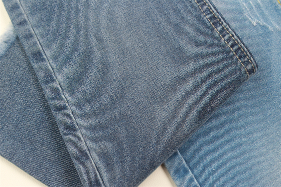 Polyester Spandex-Denim-Gewebe der Baumwolle9.2oz bereitete das Garn-dunkelblaue Sanforisieren auf