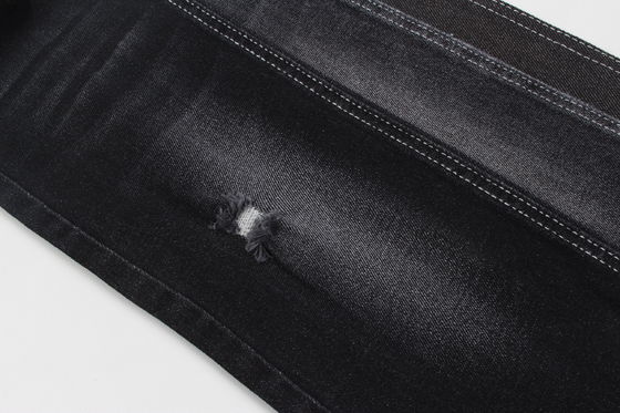 Guter Preis Hochelastischer 11,5-Unzen-Jeansstoff in schwarzer Farbe mit weißer Rückseite für Herrenjeans Online