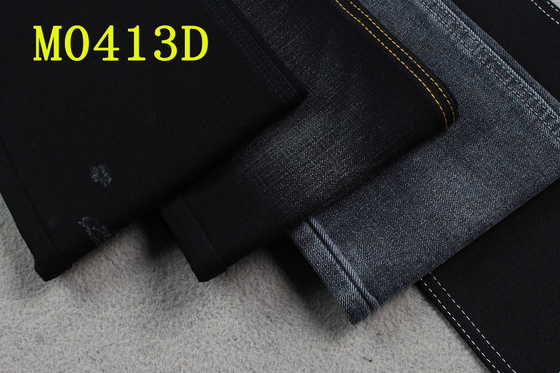 11.5oz Crossshatch Schwefel Schwarz Denim Stoff für Jeans 2% Spandex High Stretch 58/59 