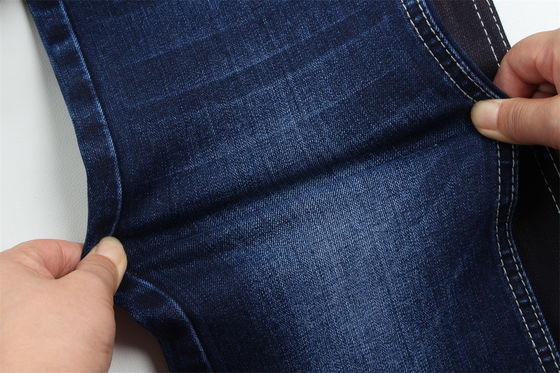 Guter Preis 11-11.5 Oz Warp Slub Jeans Stoff für Mann Jeans Mercerized Fleece schwarz Hinterseite hohe Dehnung für Mann Indien Markt Stil Online